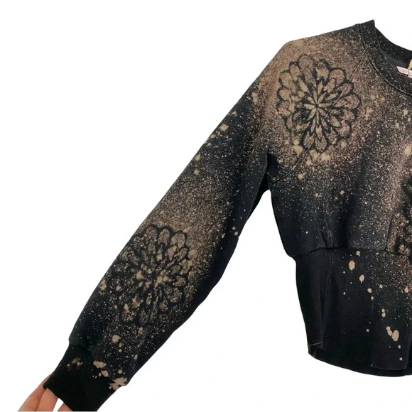 Upcycled Sweatshirt Womens Small XS Cropped Pullover Mandala Victoria s Secret - Picture 4 of 10